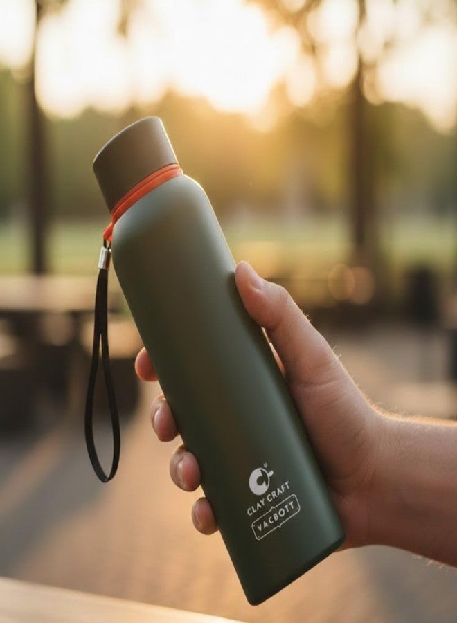 Clay Craft Vacbott Everest 700 Ml Double Wall Vacuum Insulated Stainless Steel Water Bottle | 24 Hrs Hot & 18 Hrs Cold | 1 Year Limited Warranty | Bis Certified| Made in India (Green) - Image 3